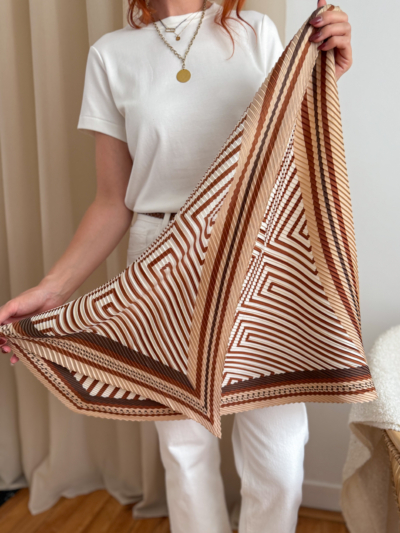 Foulard plissé choco – Image 3