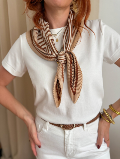 Foulard plissé choco – Image 2