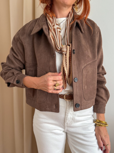Foulard plissé choco – Image 4