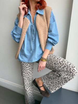 Luc gilet bouclettes camel