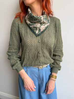 Gary gilet ajouré kaki