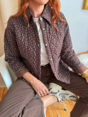 Manon veste choco fleurie