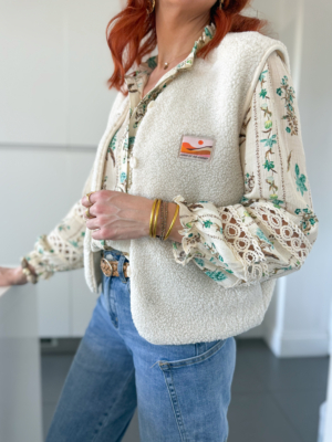 Isaac gilet sherpa écru