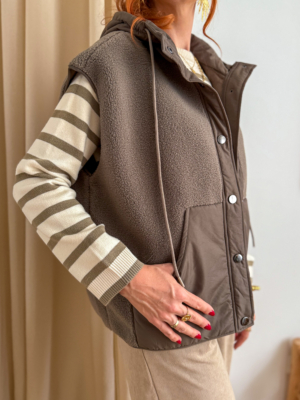 Diego veste moumoute taupe
