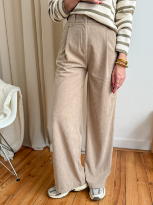 Clovis pantalon velours beige