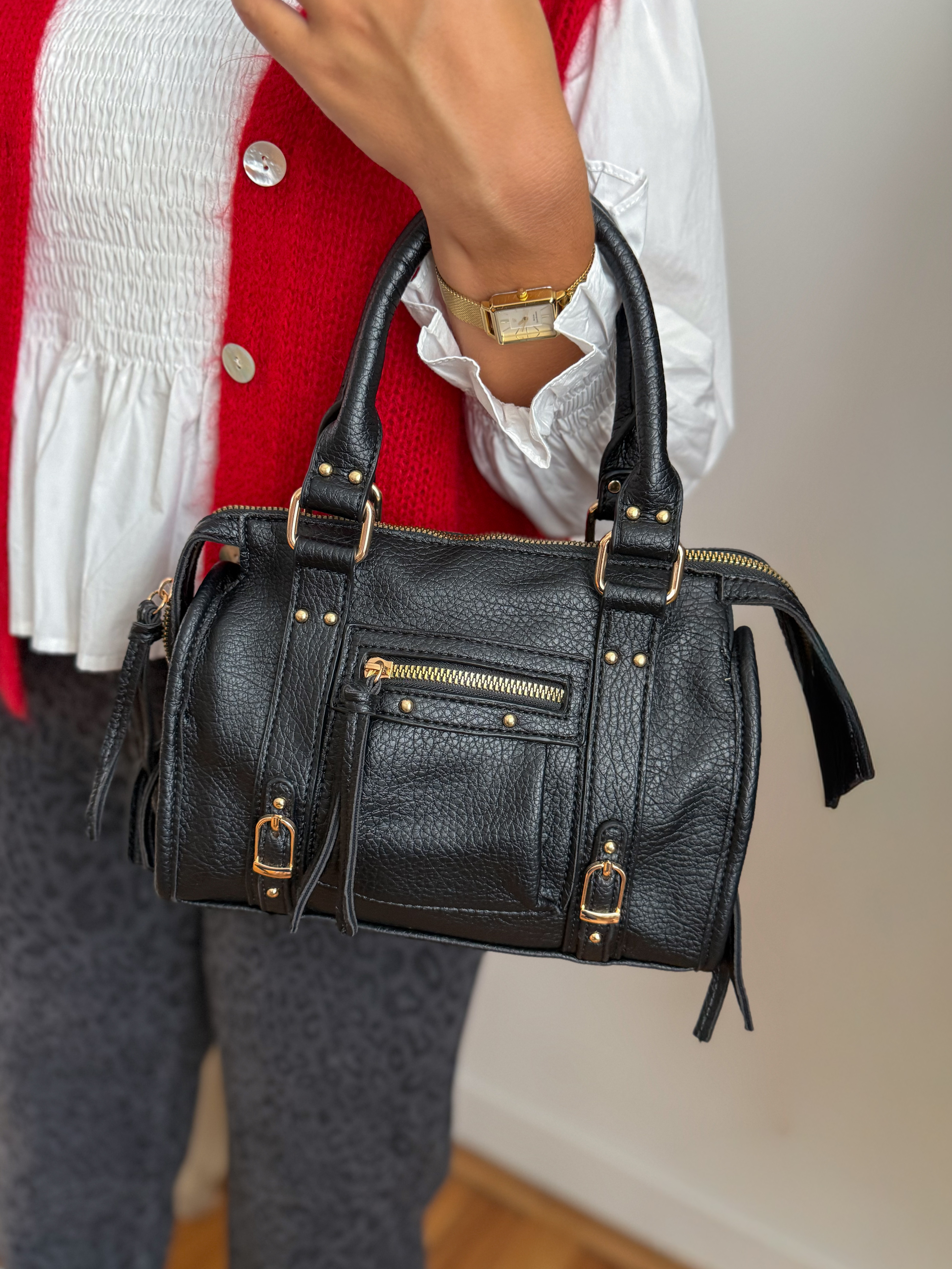 Petit sac simili cuir noir