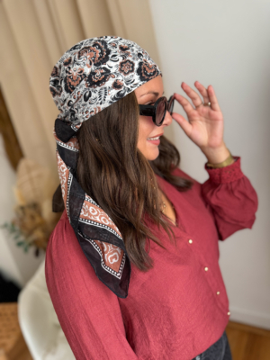 Amar foulard noir terracotta