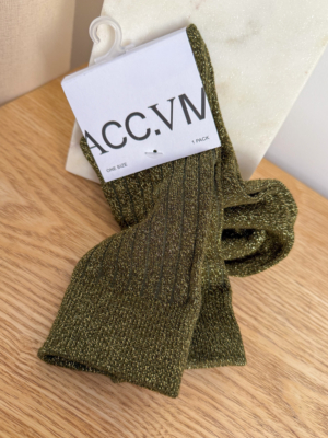 Chaussettes lurex olive