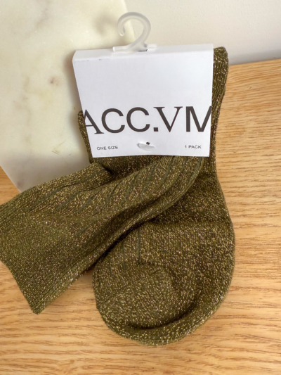 Chaussettes lurex olive – Image 3