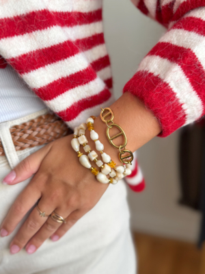 Ensemble 3 bracelets écru