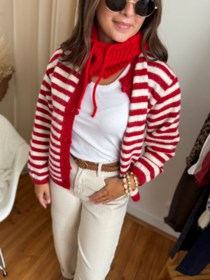 Harry gilet rayé rouge
