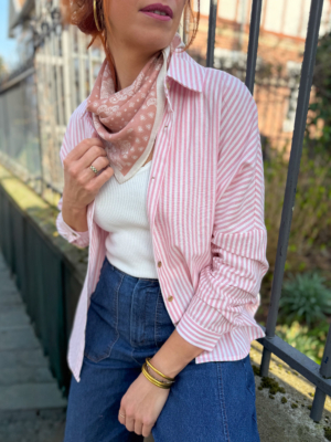 Florine chemise rayé rose