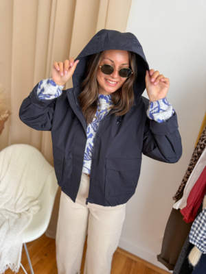 Lois parka marine, capuche amovible