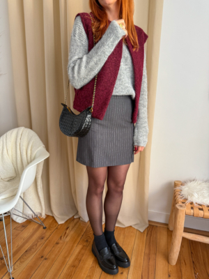 Zac veste texturée bordeaux