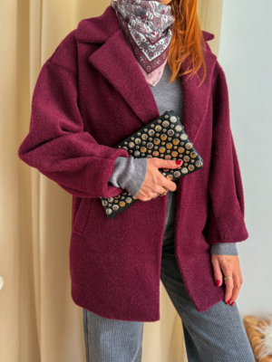 Joris manteau laine bordeaux
