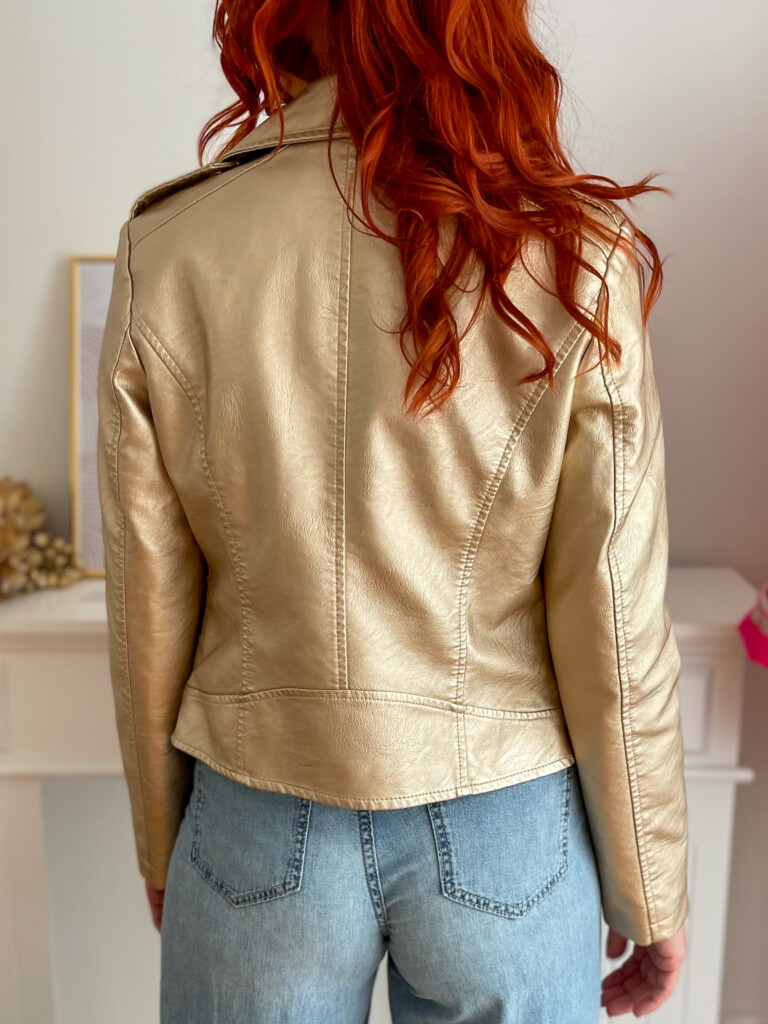 Gold perfecto simili cuir dore Justine