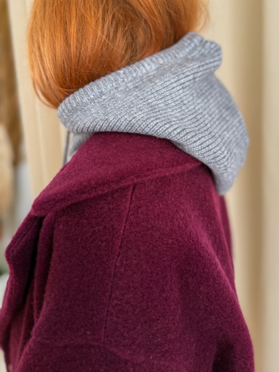 Cagoule tricotée grise – Image 4