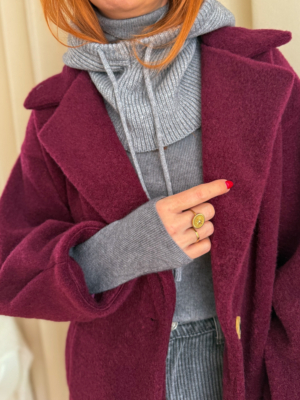 Cagoule tricotée grise