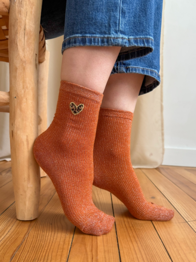Chaussettes coeur léo rouille – Image 2