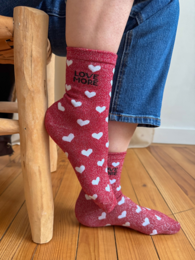 Chaussettes love more bordeaux – Image 3