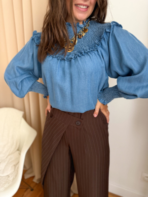 Janie blouse en jean fluide
