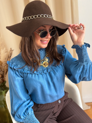 Ben chapeau laine chocolat et chaine