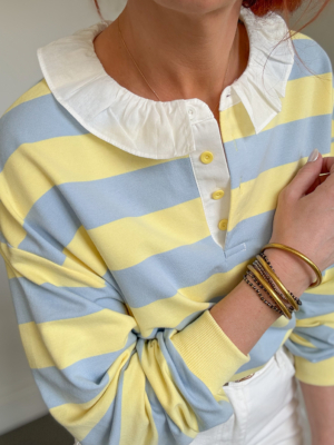 Harry sweat rayé jaune/bleu