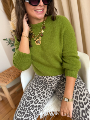 Léandre pull alpaga olive