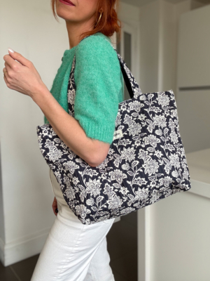 Sac cabas baroque marine