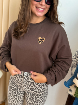 Coeur sweat choco