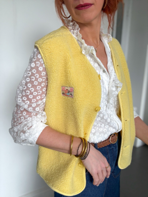 Isaac gilet sherpa citron