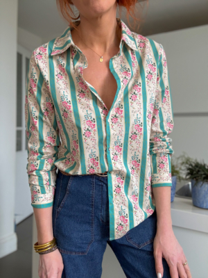 Charles chemisier rayé fleuri