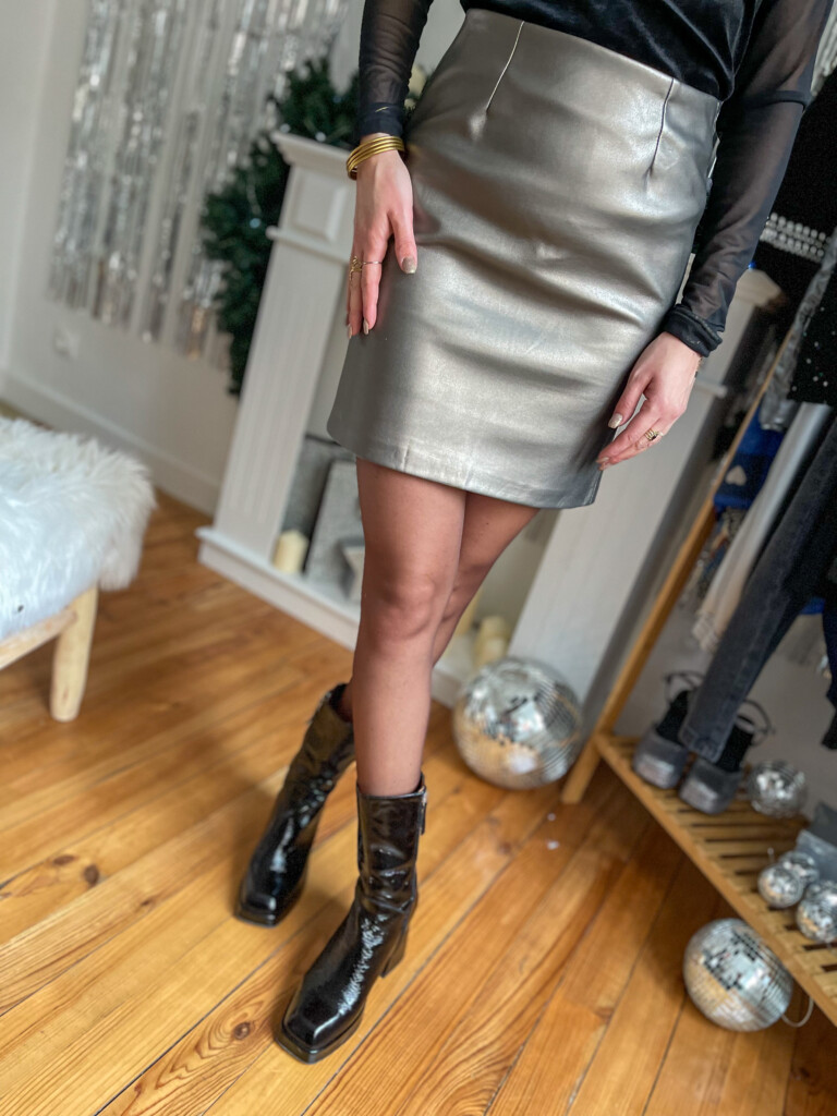 Jupe zippée simili cuir shop