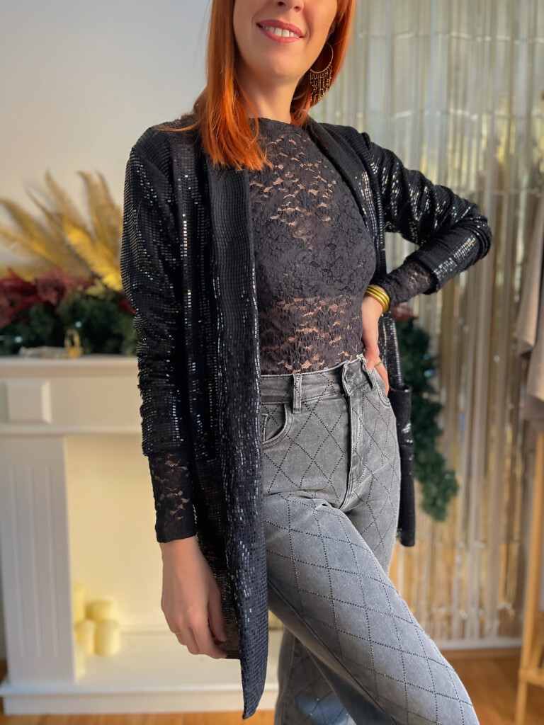 Anael blouse dentelle noir