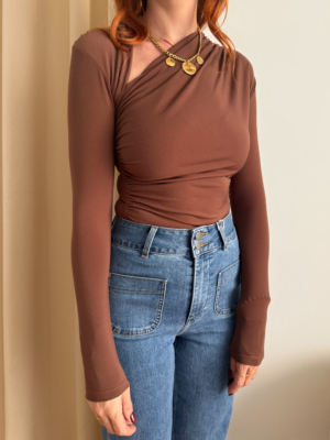 Lio top asymétrique choco
