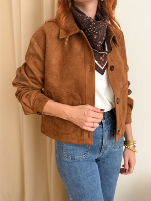 Robi veste daim camel