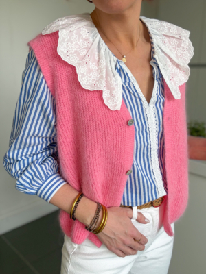 André gilet sans manches rose