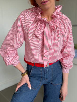 Florine blouse rayée rouge