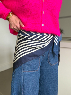 Foulard triangle rayé marine