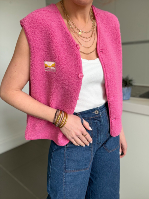 Isaac gilet sherpa rose