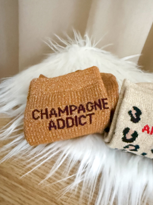 Chaussettes CHAMPAGNE ADDICT moutarde
