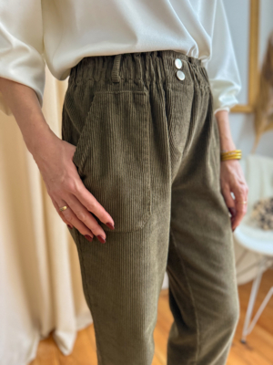 Albert pantalon velours kaki