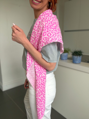 Grand triangle coton imprimé rose