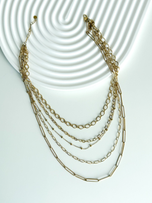 Collier multi acier doré