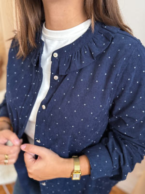 Tiziana chemise velours à pois
