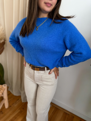 Léandre pull alpaga bleu