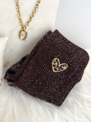 Chaussettes coeur léopard choco