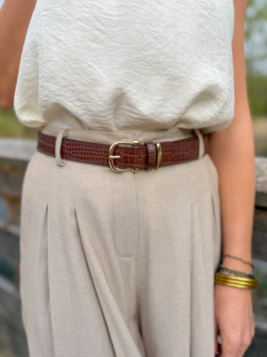 Morgane ceinture croco choco