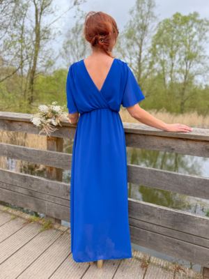 Coralie robe longue bleue