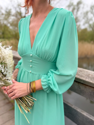 Amandine robe longue vert d'eau